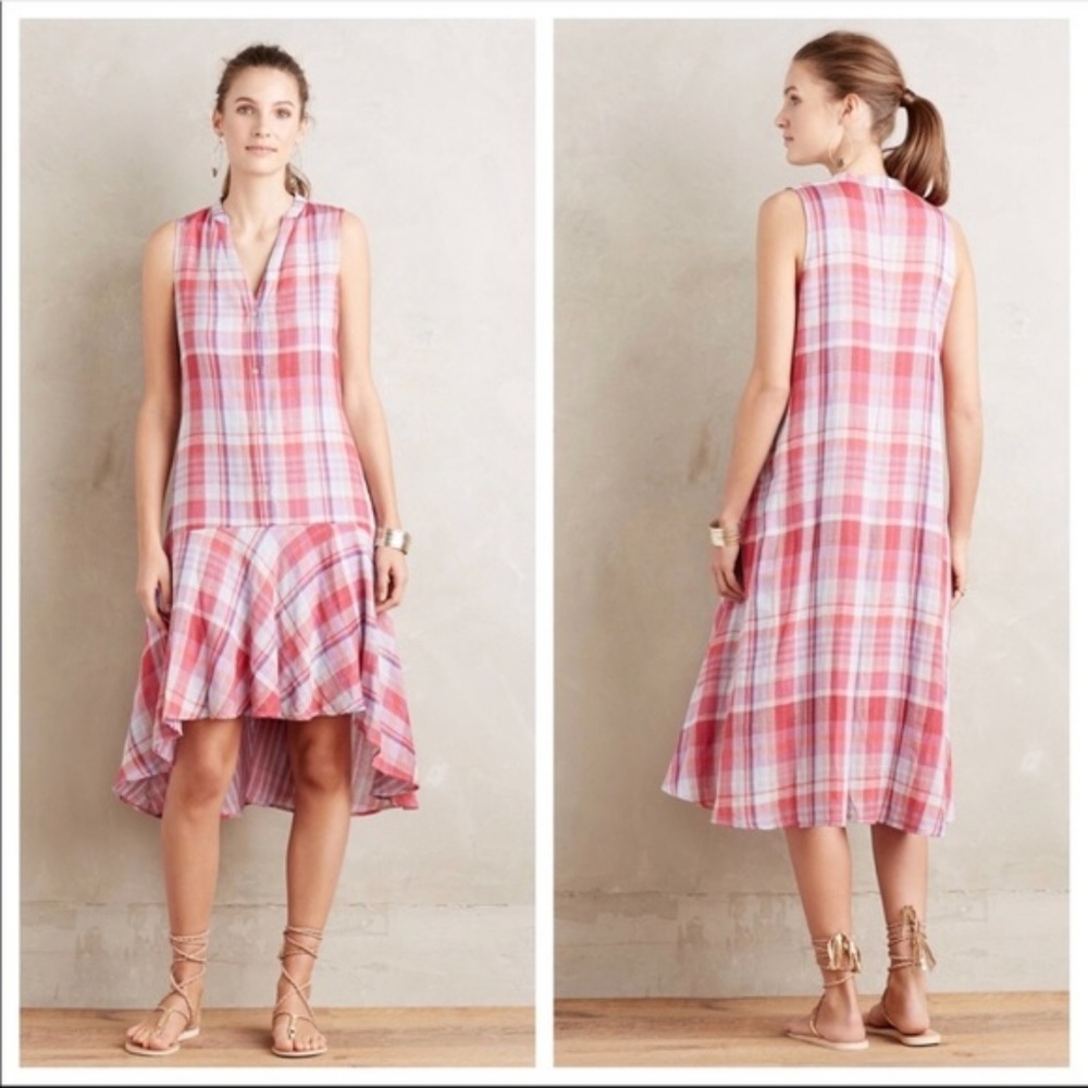 Anthropologie Maeve Plaid Sleeveless Swing…